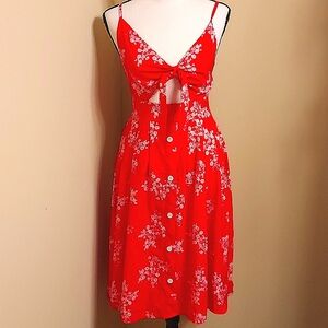 Fancyinn Red and White Midi Dress